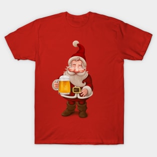 Santa Claus drinking beer T-Shirt